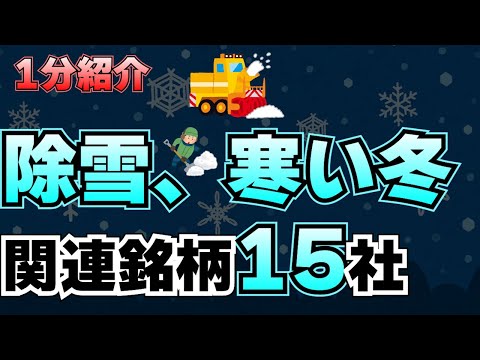 【1分紹介】大雪、厳冬関連　とりあえず銘柄だけ知りたい人向け
