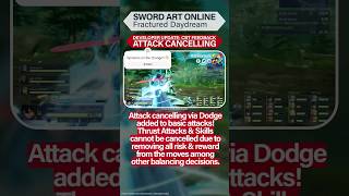 Saofddodge Cancel In Sword Art Online Fractured Daydream - Developer Update
