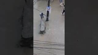 Girl swept in Kathmandu road