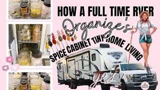 RV Small Space Spice Cabinet Makeover | Tiny Home Kitchen Storage \& Organization | RV Hacks