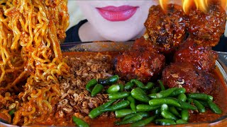 ASMR MIE BANGLADESH DAN BAKSO BAKAR PEDAS | ASMR MUKBANG INDONESIA