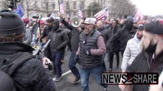 Ali Alexander and Alex Jones lead march from Trump speech to Capitol ahead of MAGA insurgency