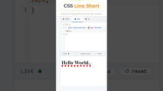CSS Text Decoration Shorthand #csstutorial #htmltutorial #coding