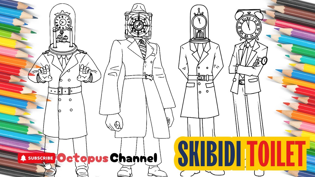 Coloring Skibidi Toilet Multiverse: Flask Clockman & Clockman in a Flask! | Octopus Channel Coloring