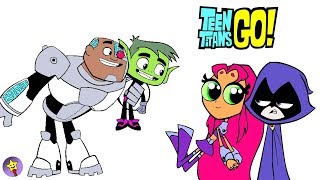 Teen Titans Go Coloring Book Page Compilation Raven Starfire Beast Boy Cyborg Coloring Page