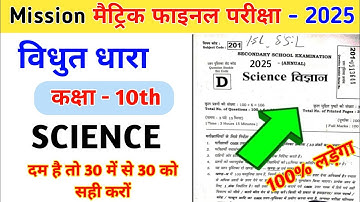 Class 10 Vidhut Dhara Objective Question 2025 | Vidhut Dhara Vvi Objective | science | विद्युत धारा