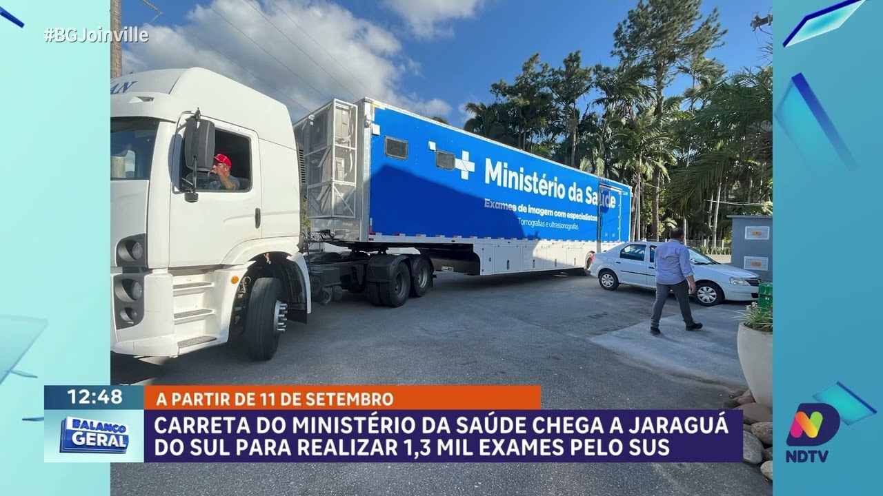Carreta do Ministério da Saúde oferece 1,3 mil exames pelo SUS em Jaraguá