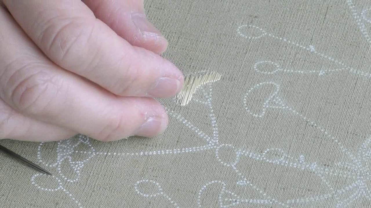 日本刺繍の技法 ぬき地引 さがらぬい Youtube