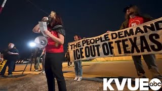Austin-area community group gathers dozens of protestors for demonstration against ICE
