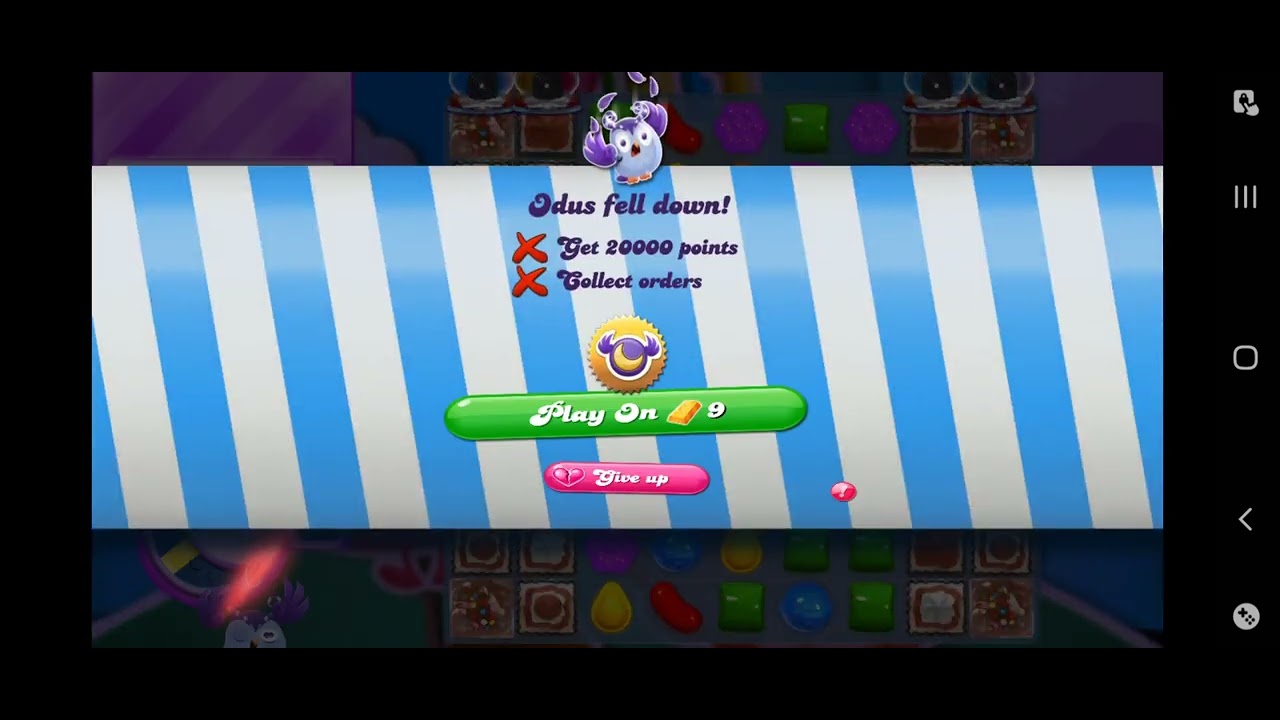 Candy Crush Level 286 Odus Fell down Dreamworld No more lives tiffi