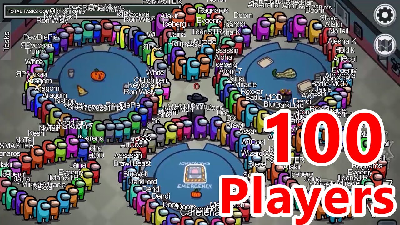 us 100  Update  AMONG US, but with 100 PLAYERS