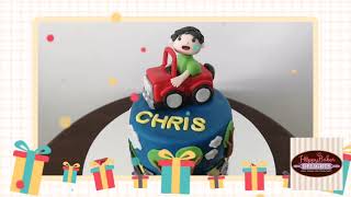 A Boy and His Car Cake for Chris 3rd Birthday | #bakersdelight