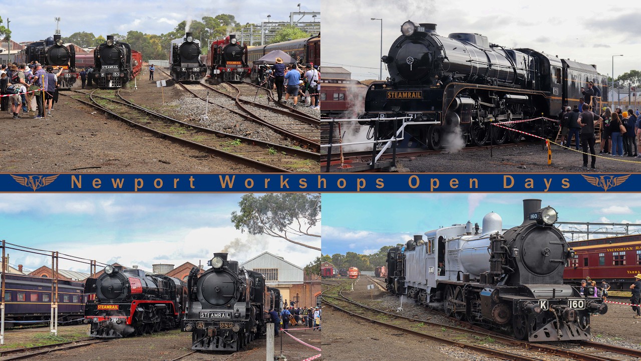 Steamrail Victoria's Newport Workshops Open Day Highlights! Featuring K160 & Freshly Painted R711!