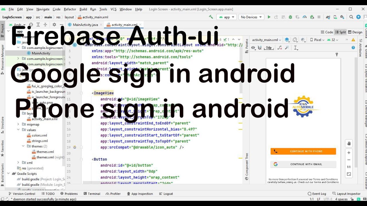 firebase google sign in android example phone sign in android studio ...
