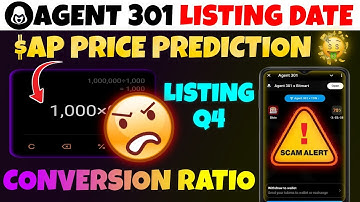 Agent 301 Price Prediction 🤑 Agent Airdrop Listing Date | Agent 301 Airdrop Update Today | Agent 301