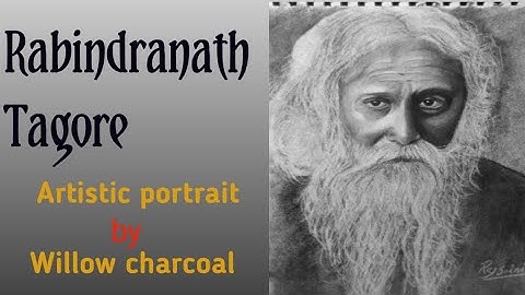 How To Draw Rabindranath Tagore Artistic Portrait By willow charcoal