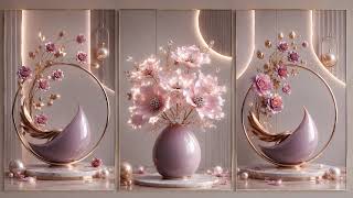 4K TV Art Screen Saver | Pearl Pink Vases & Elegant Geometric Background✨ #homedecor #4k #art screenshot 5
