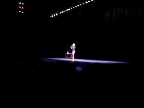 Kathy Griffin performing on stage at the Potter Center in Jackson, Michigan