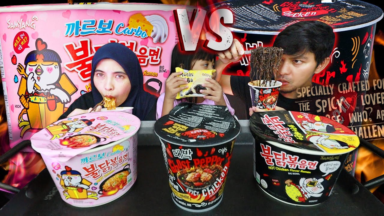 BLACKPINK!! DAEBAK GHOST PEPPER VS SAMYANG CARBONARA sempena 200Ksubs! (mukbang Malaysia)