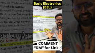 MSBTE | Basic Electronics Important Questions | BEL