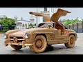 Wood Carving - 1955 Mercedes-Benz 300 SL Gullwing - Woodworking Art