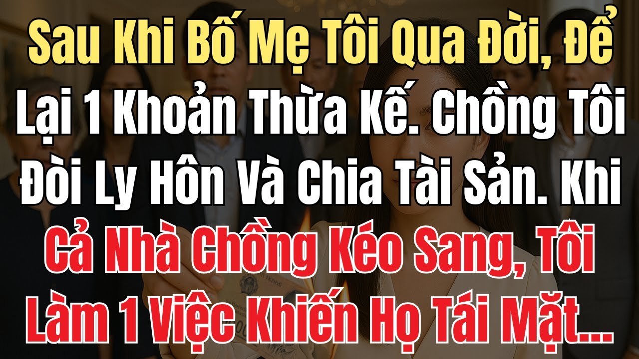 Sau Khi Bố Mẹ Tôi Qua Đời, Để Lại 1 Khoản Thừa Kế. Chồng Đòi Ly Hôn Và Chia Tài Sản. Cả Nhà Chồng...