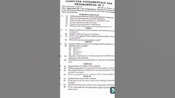 bsc.1st semester,previous question paper ofcomputer programming and programmingin C kuk 2015#youtube