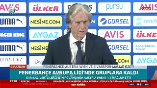 Fenerbahçe 4-1 Austria Wien Jorge Jesus Maç Sonu Basın Toplantısı