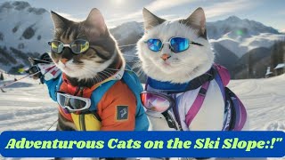 Cute cats go skiing 🐾⛷️