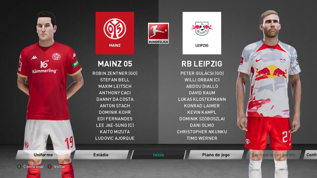 Bundesliga - 5° Rodada - Mainz 05 x RB Leipzig (BMPES 2023 - V9.5 ...
