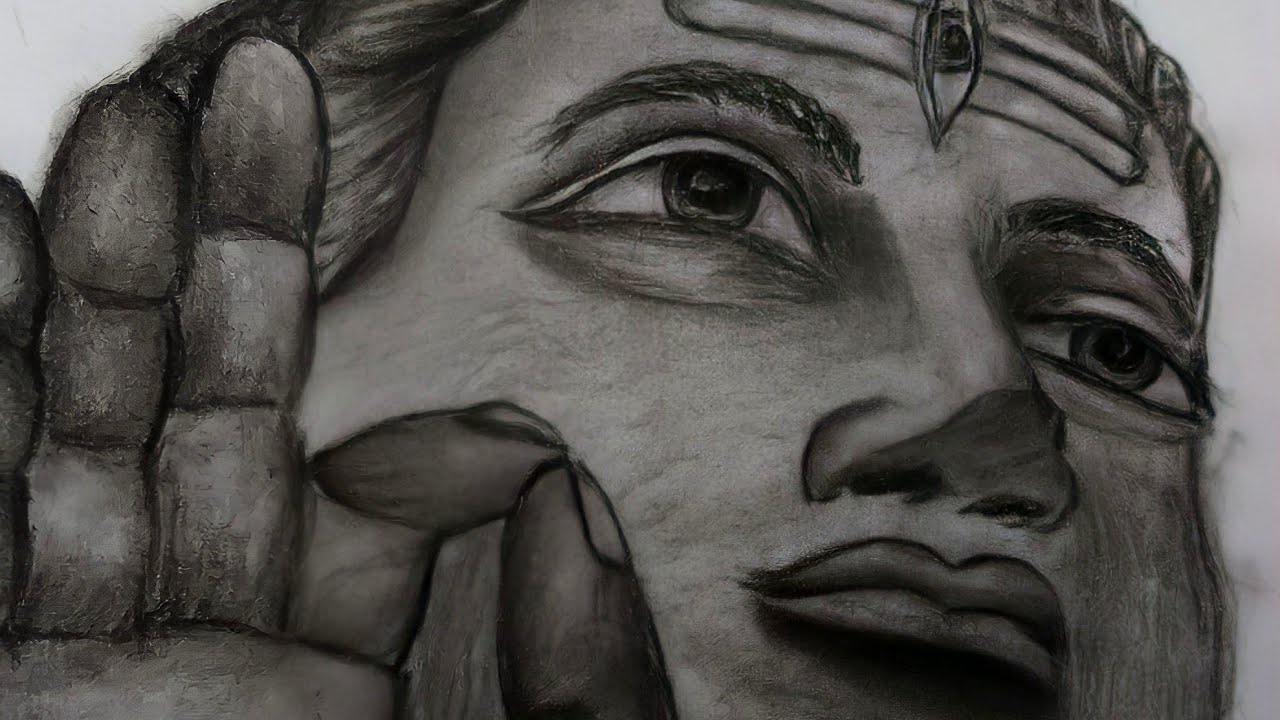 shankar maharaj..🙏🙏 charcoal drawing by anvi arts //hanshraj raghuvanshi / mahadev bhakt