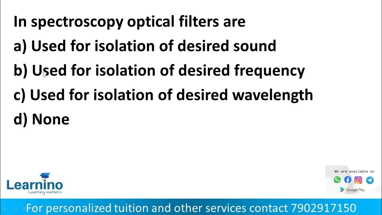 Analytical instrumentation MCQ, Demonstrator YouTube