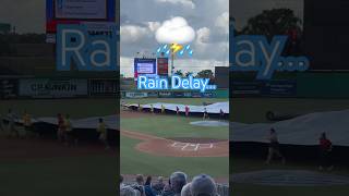 Something you never want 2 see @ a baseball game. Tarp being rolled on the field. Rain Delay…Rainout