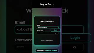 Glassmorphism Login Form | Interactive & Playful Login Button with HTML, CSS & JS
