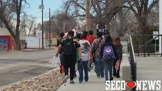 Students March in Peaceful Protest of (ICE) on US Hwy 50 in Rocky Ford, Colorado 2/16/26