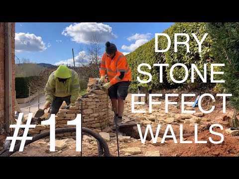 Dry Stone Effect Wall Building Using Cotswold Stone #11 - YouTube