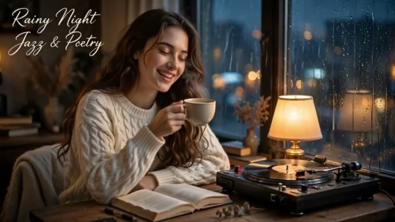 Jazz Malam Hujan \u0026 Puisi Cinta 🌧️ Musik Romantis Pengantar Tidur Nyenyak | Rainy Night Poetry