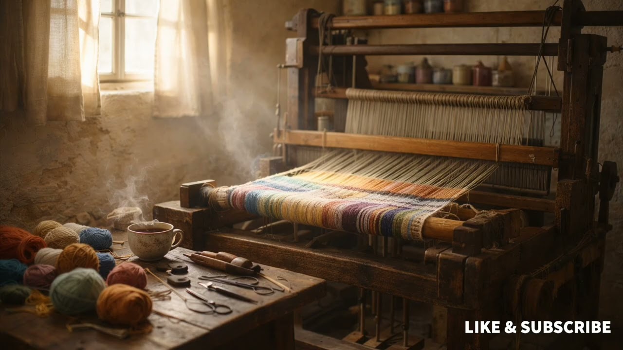 Cozy Loom Room: Gentle Weaving Sounds & Morning Village Sounds — 15 Minutes of Calm