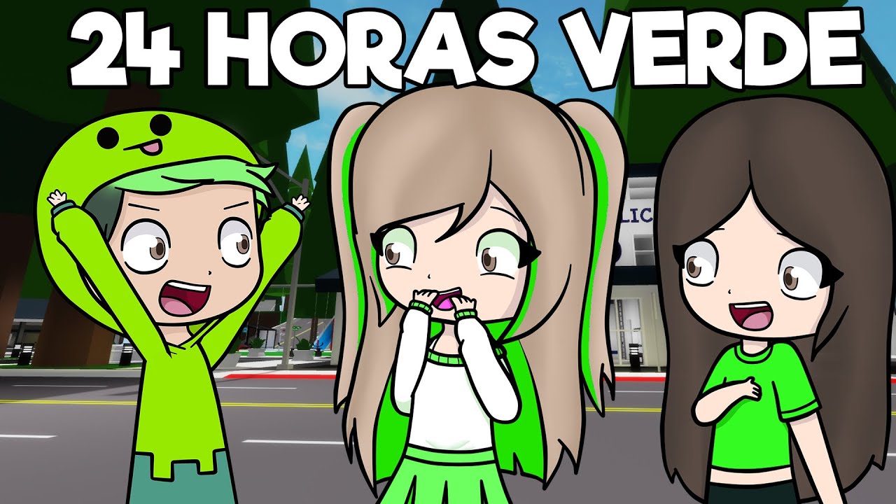 24 HORAS EN UN MUNDO VERDE EN BROOKHAVEN ROBLOX CON EL TEAM ANORMAL