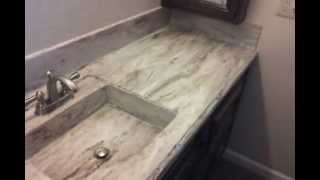 Corian Sandalwood Kitchen Countertop and Custom Integrated Sink Net Worth