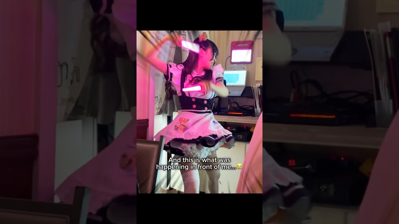 Japanese maid cafes are CRAZY 😭 #japan #maidcafe #dance