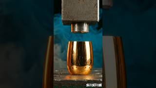 Hydraulic press vs Golden Glass #blender3d #blender #asmr #hydraulicpress