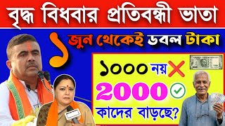 ১ লা জুন ডবল টাকা, ১০০০ বদলে 2000 টাকা, বৃদ্ধ ভাতা প্রতিবন্ধী ভাতায় টাকা বাড়ছে, old age pension