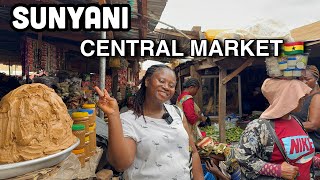 Shopping At SUNYANI Central Market | All You Can Buy At The Market | From Spices to Okra (Organic)🇬🇭