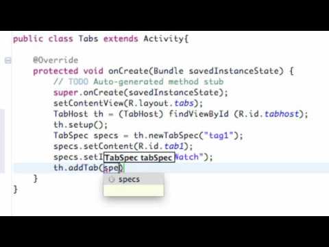 Android Application Development Tutorial   85   Setting up the TabHost in Java   YouTube