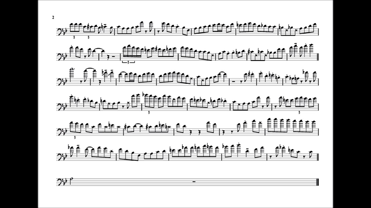 Bill Watrous 'For Arts Sake' Trombone Solo Transcription