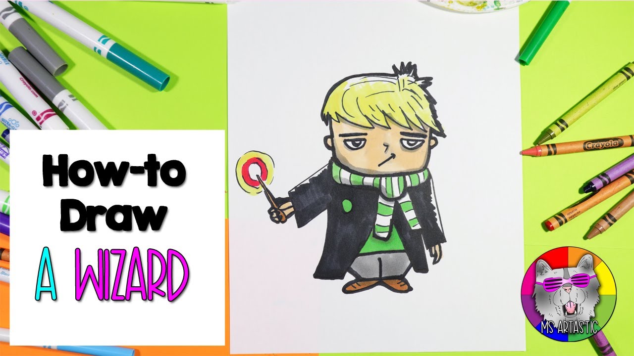 How-To Draw a Cool Wizard, Wizard Drawing Step-By-Step for Kids