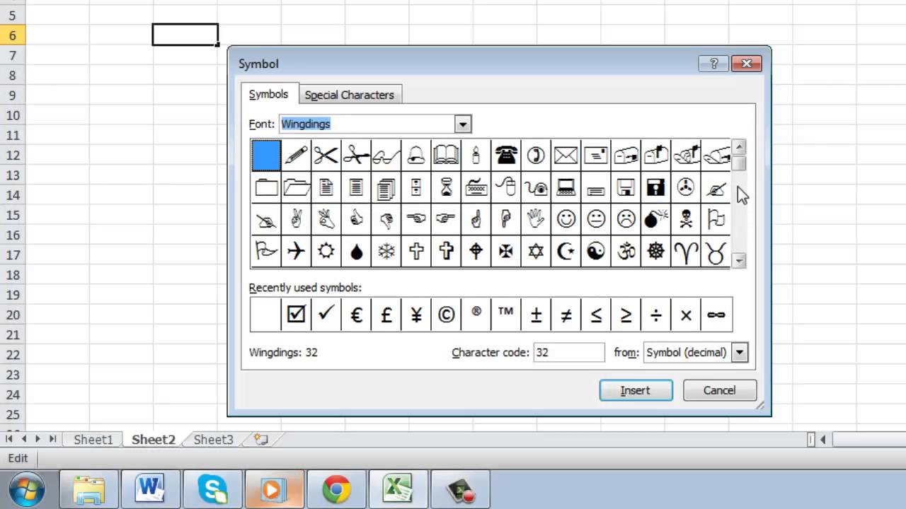 How to Insert a Check Mark