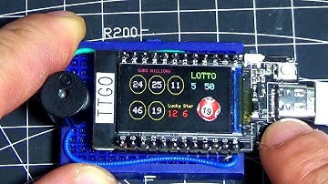 Global Lottery Number Generator! Visuino And ESP32 TTGO Project!