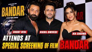 Bobby Deol & Nia Sharma Spotted at Bandar Movie Special Screening 🔥 | #bollywood Paparazzi